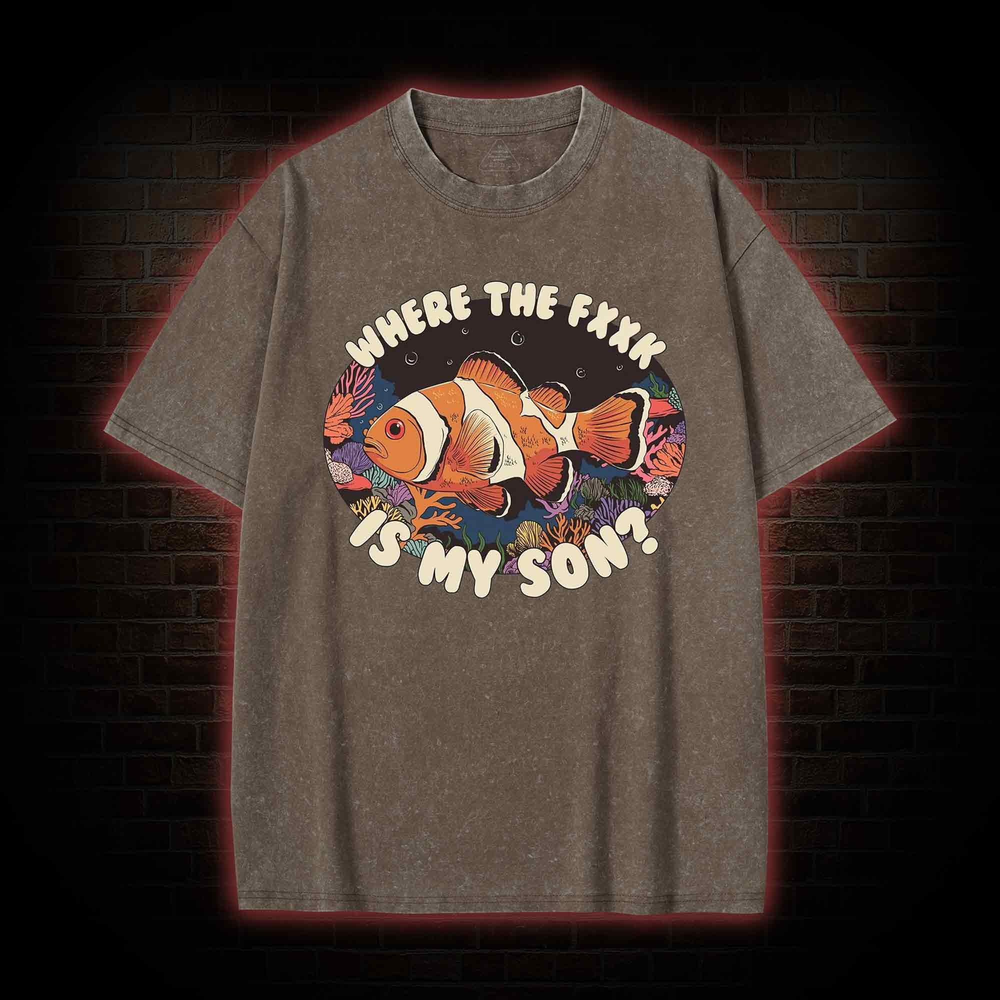 Where is My Son Washed T-shirt