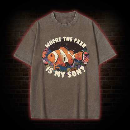 Where is My Son Washed T-shirt