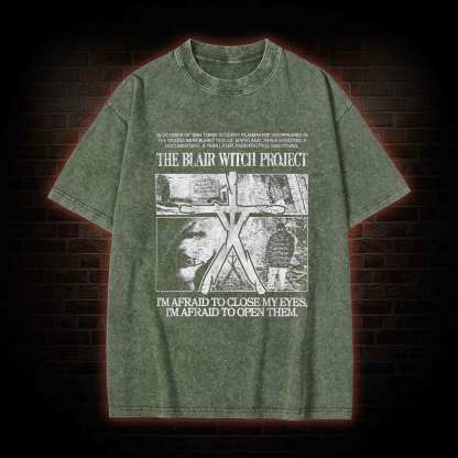 I'm Afrid to Close My Eyes Retro Washed T-shirt