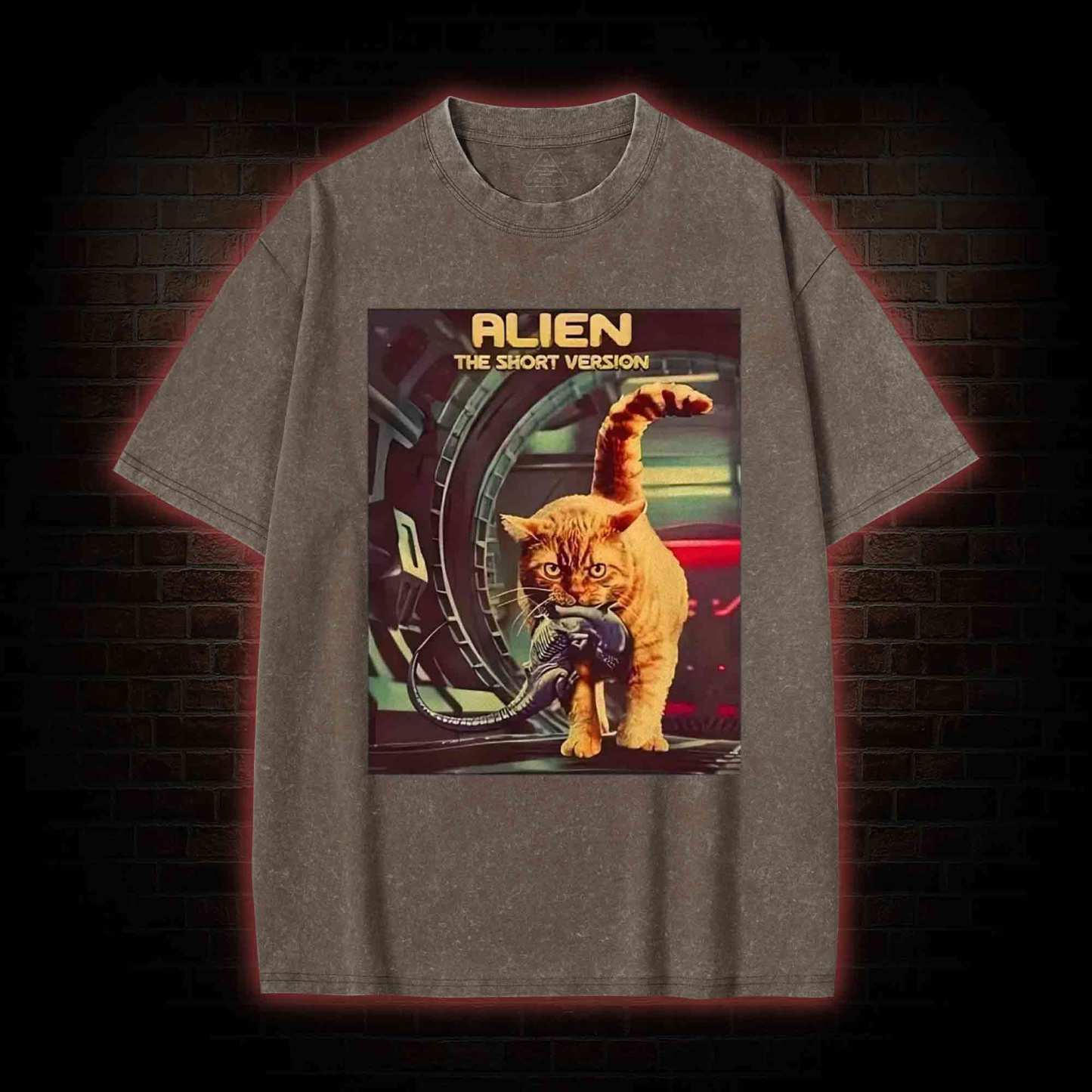 Alien Cat Washed T-shirt
