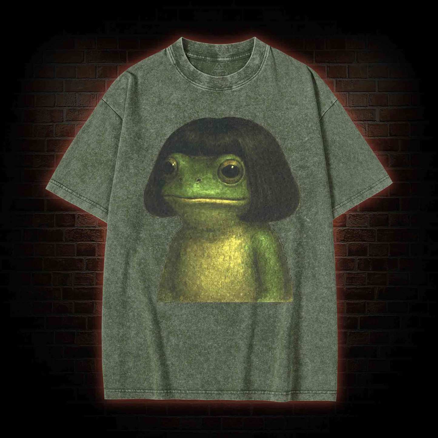 Frog With Bob Haircut Washed T-shirt