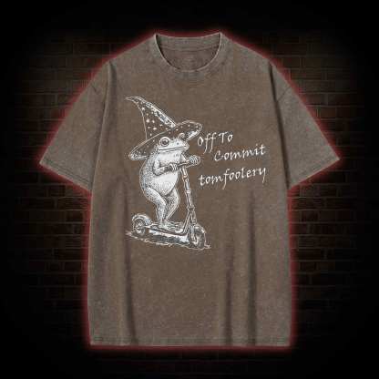 Off to Commit Tomfoolery Washed T-shirt