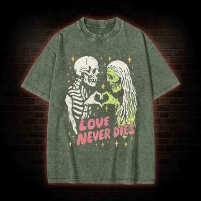 Love Never Dies Washed T-shirt