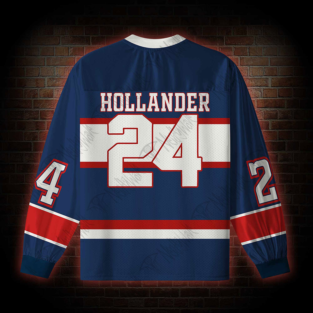 I Love Hockey Boys V-Neck Long Sleeve Jersey