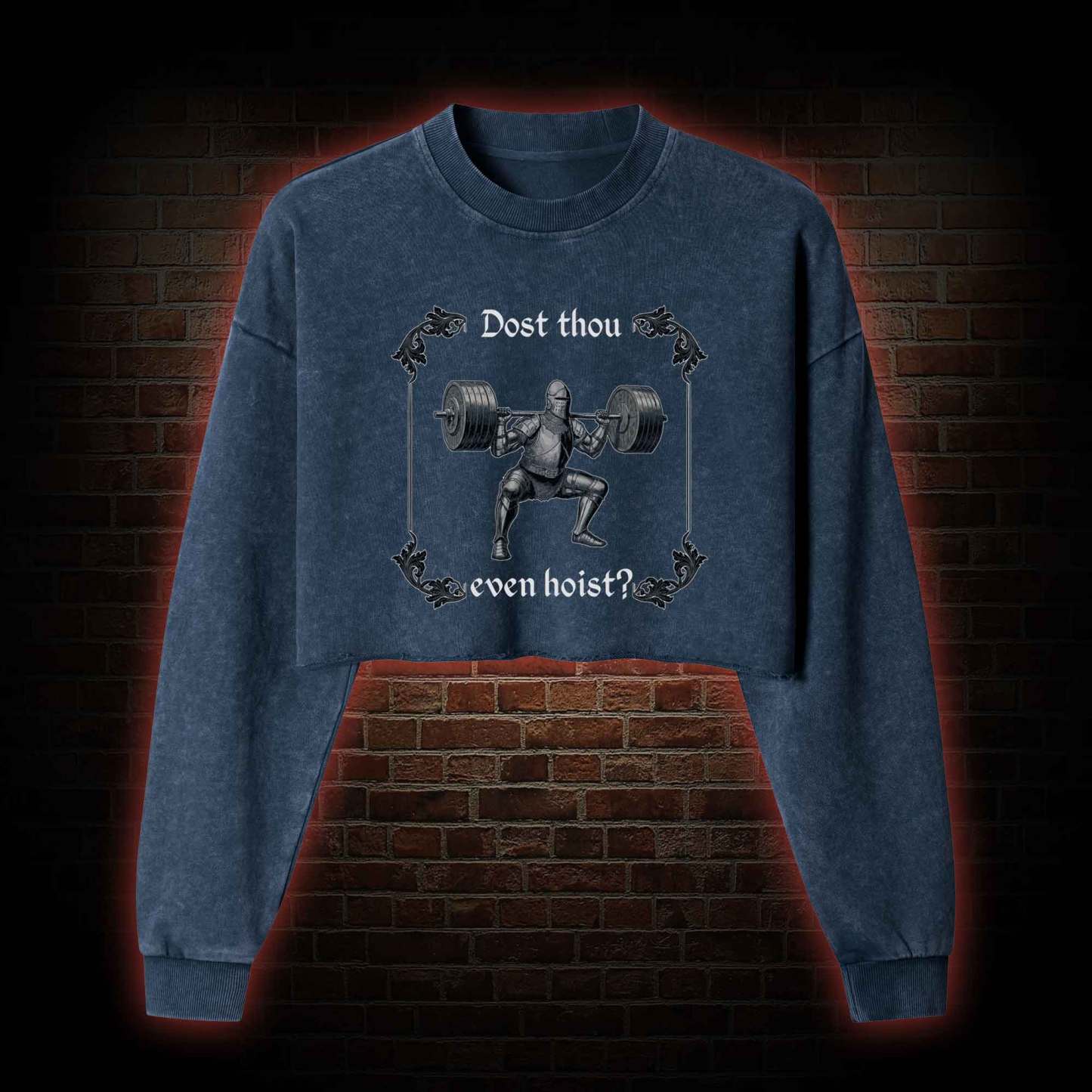 Dost Thou Even Hoist Washed Cropped Sweatshirts