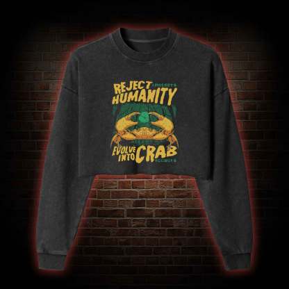 Reject Humanity Crab Washed Cropped Sweatshirts