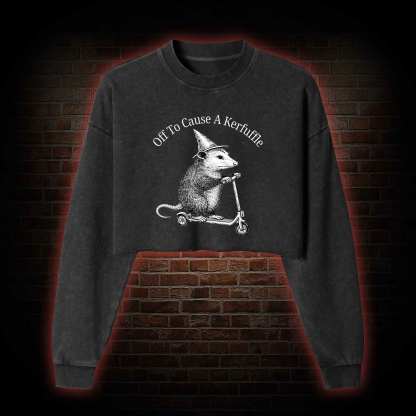 Cause a Kerfuffle Washed Cropped Sweatshirts