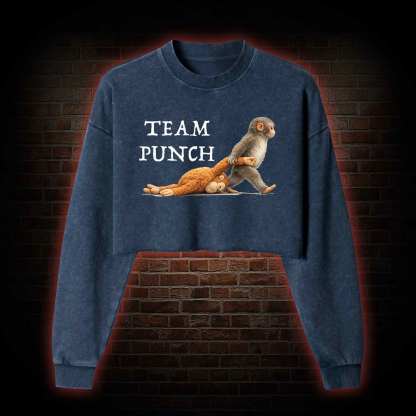 Team Punch Washed Cropped Sweatshirts