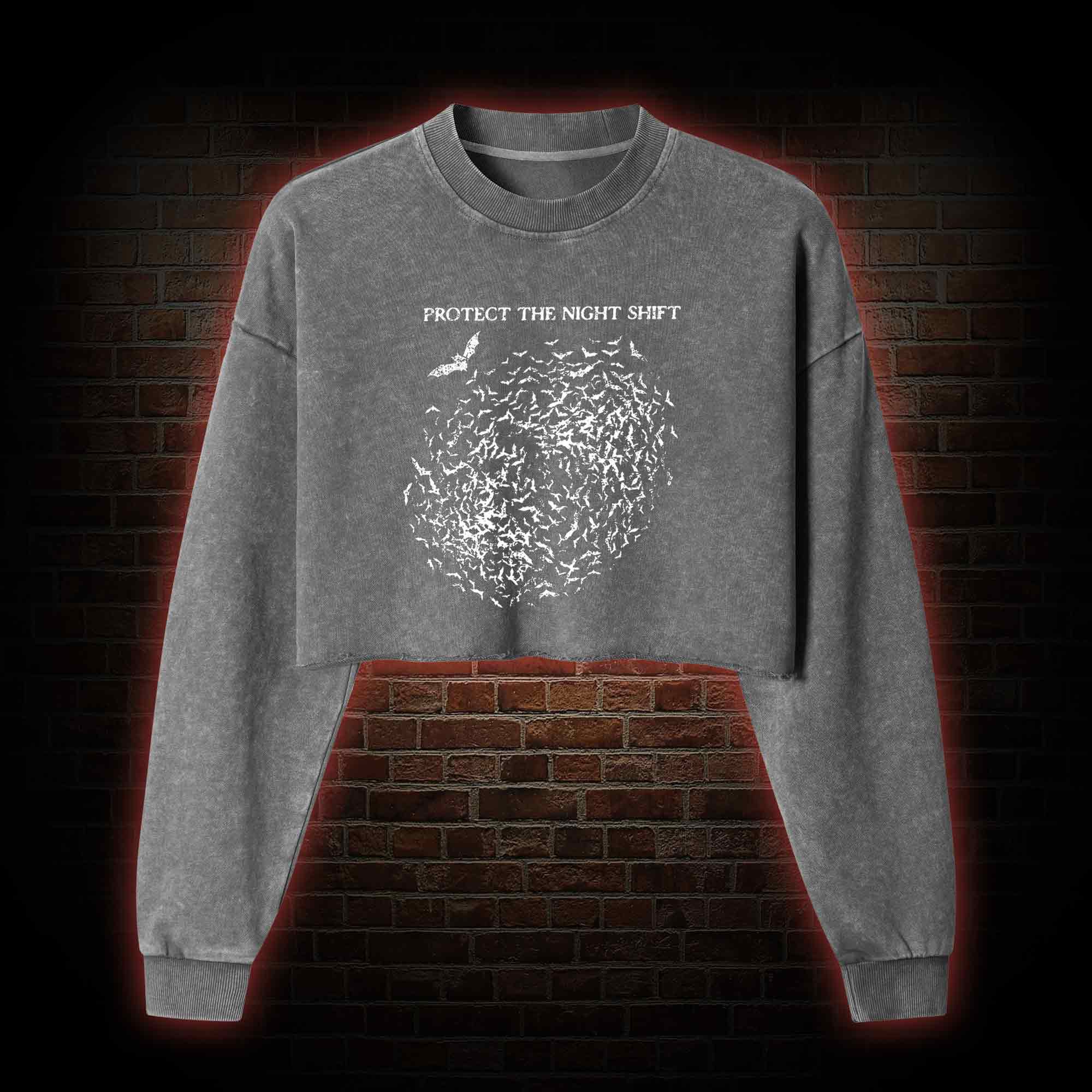 Bat Conservation Washed Cropped Sweatshirts