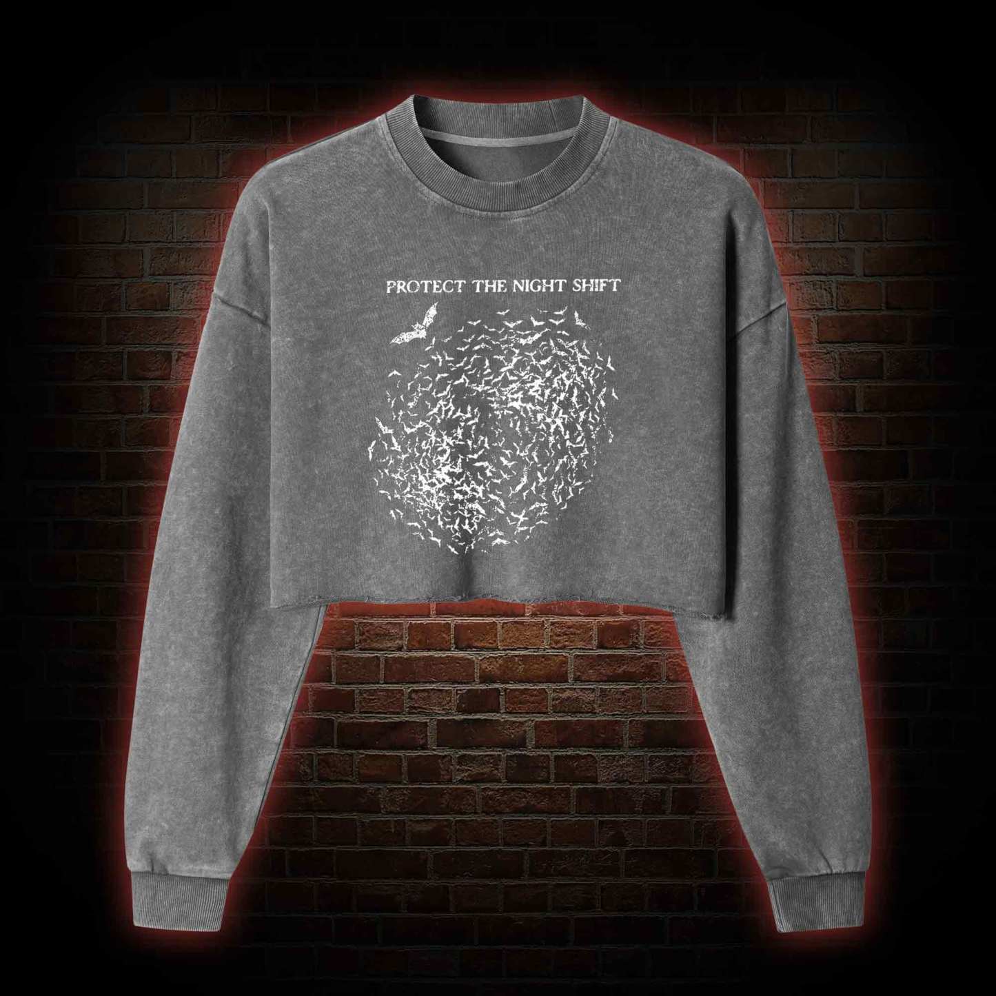 Bat Conservation Washed Cropped Sweatshirts