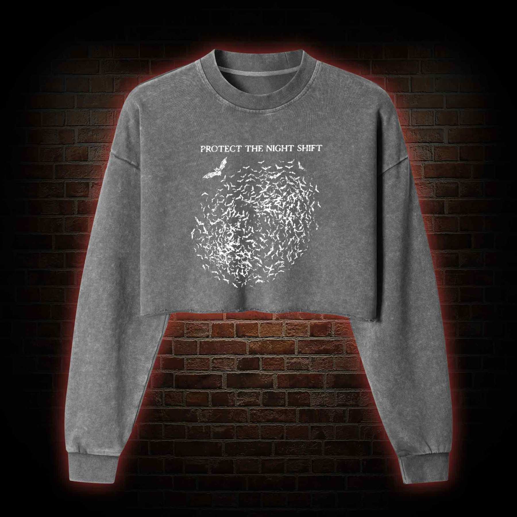 Bat Conservation Washed Cropped Sweatshirts
