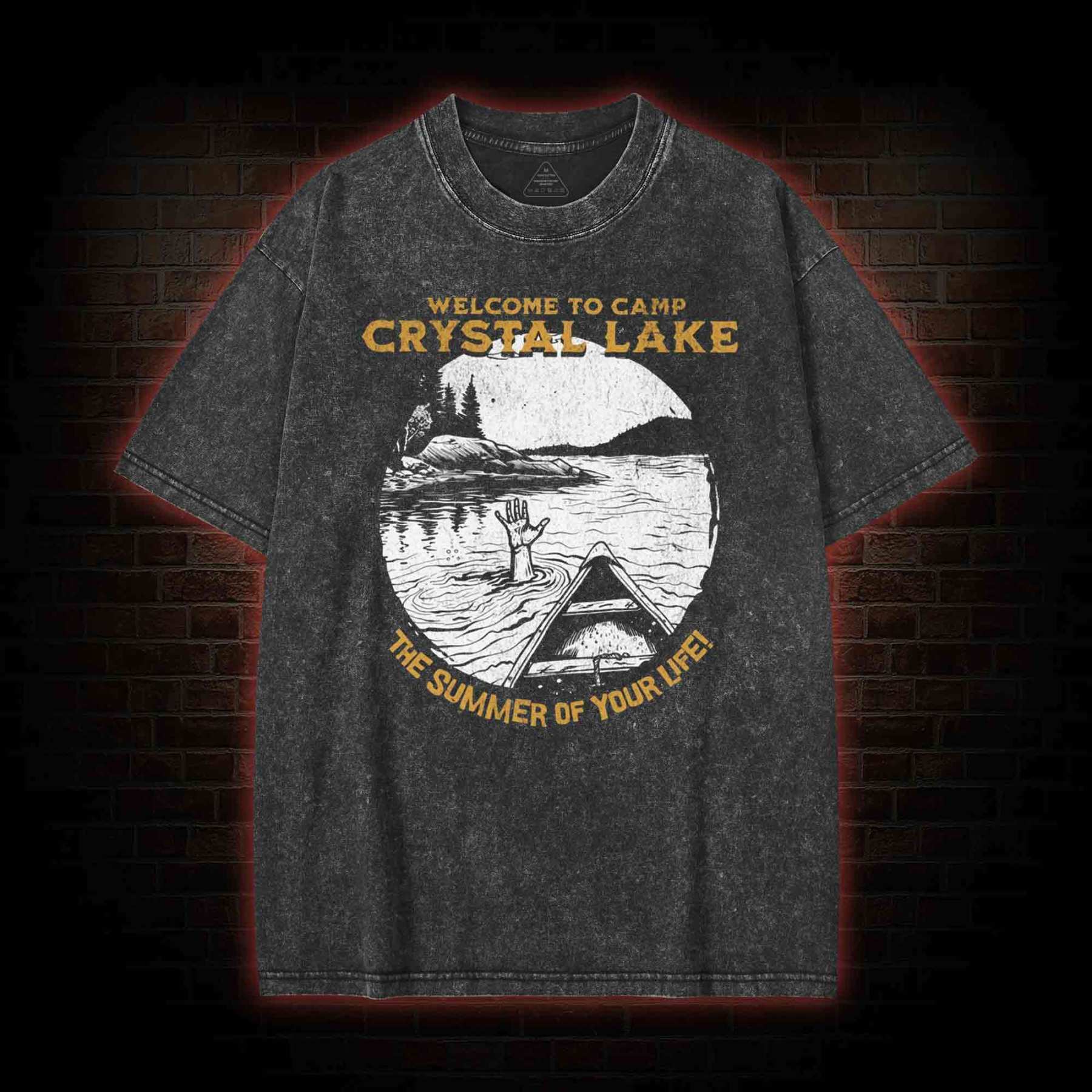 Camp Crystal Lake Washed T-shirt with Dark Style
