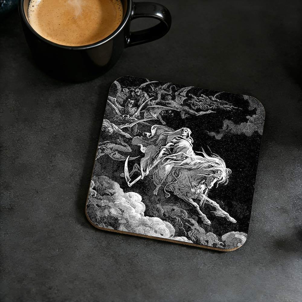 Death on the Pale Horse Cork Coasters