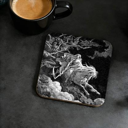 Death on the Pale Horse Cork Coasters
