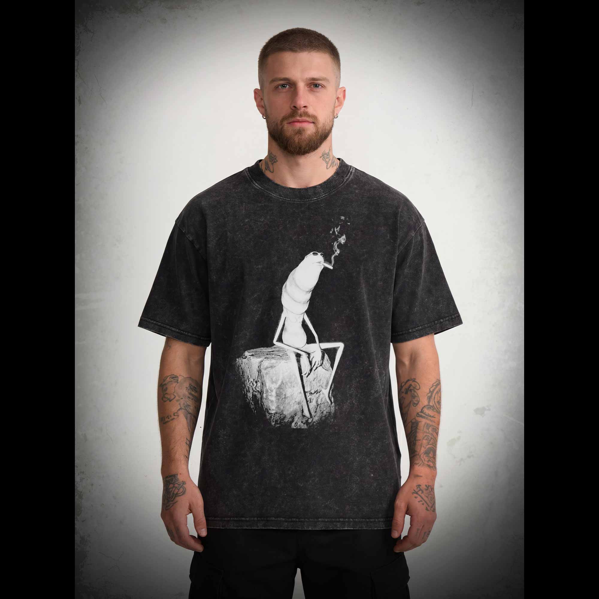 Worm Meme Washed T-shirt