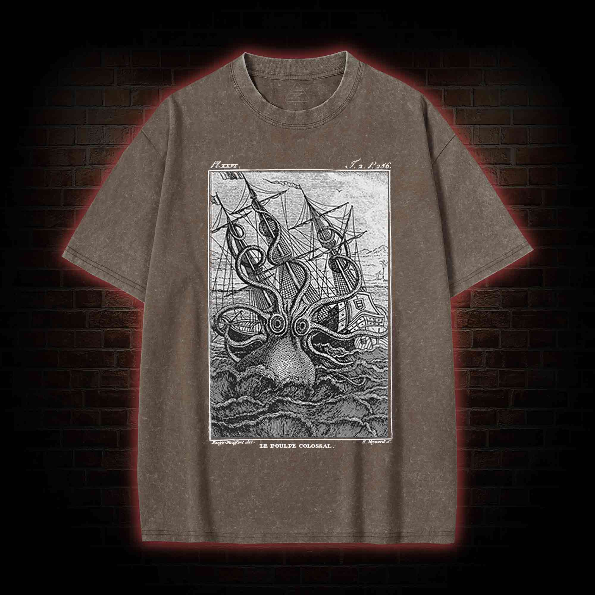 Giant Octopus Washed T-shirt