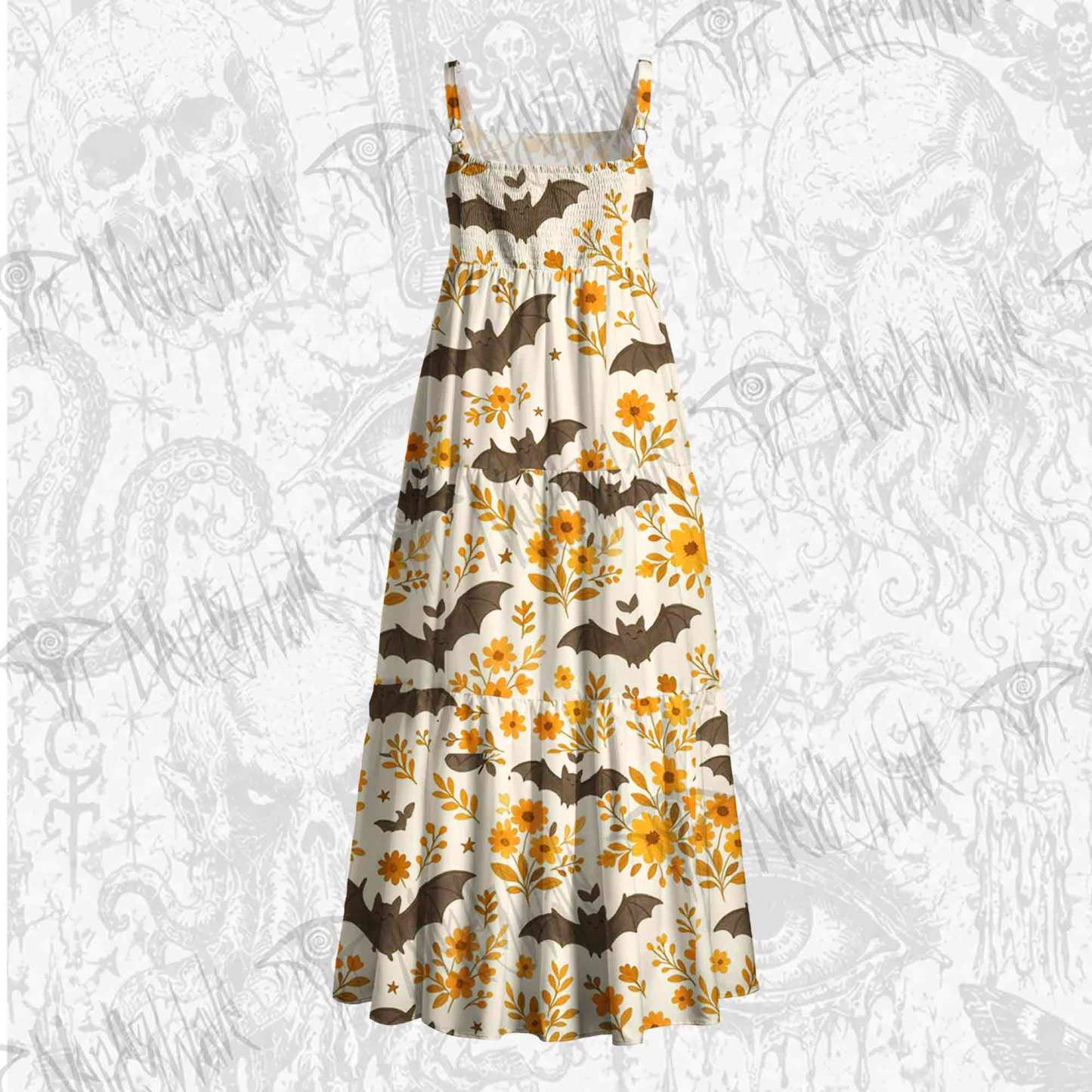 Batty Botanical Wide Straps Maxi Dress