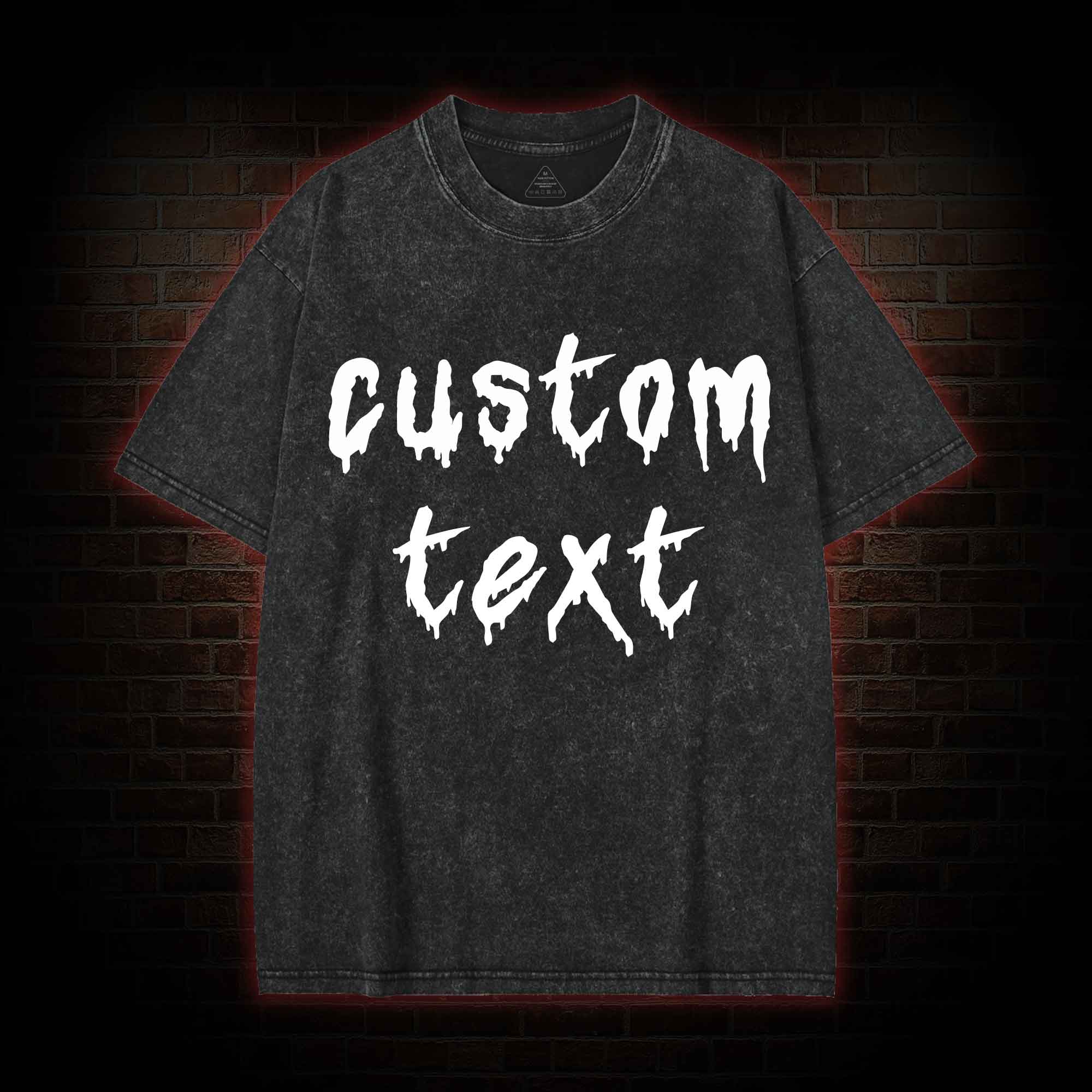 Personalized Text Washed T-shirt