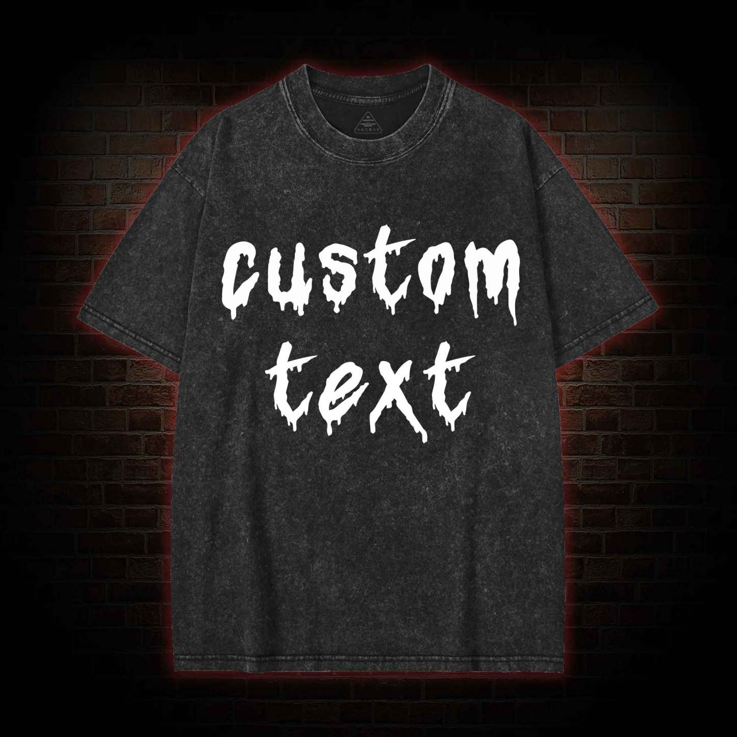 Personalized Text Washed T-shirt