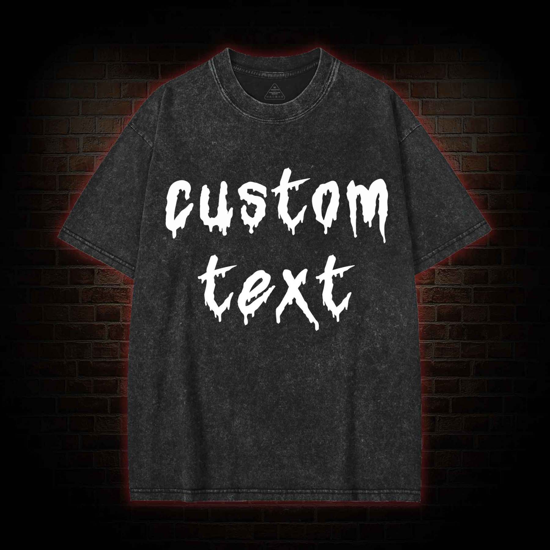 Personalized Text Washed T-shirt