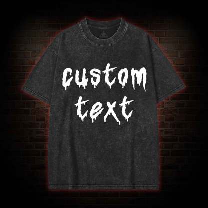 Personalized Text Washed T-shirt