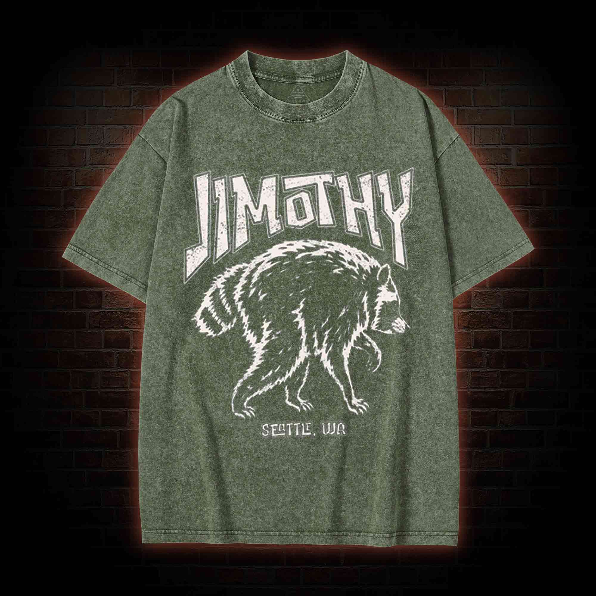 Jimothy Raccoon Meme Washed T-shirt
