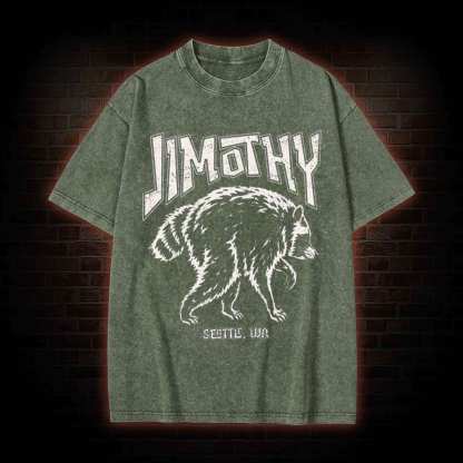 Jimothy Raccoon Meme Washed T-shirt