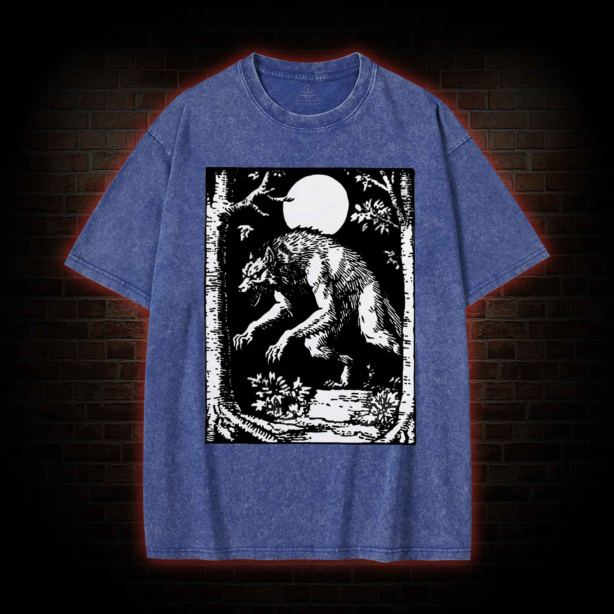 Werewolf Creepy Washed T-shirt
