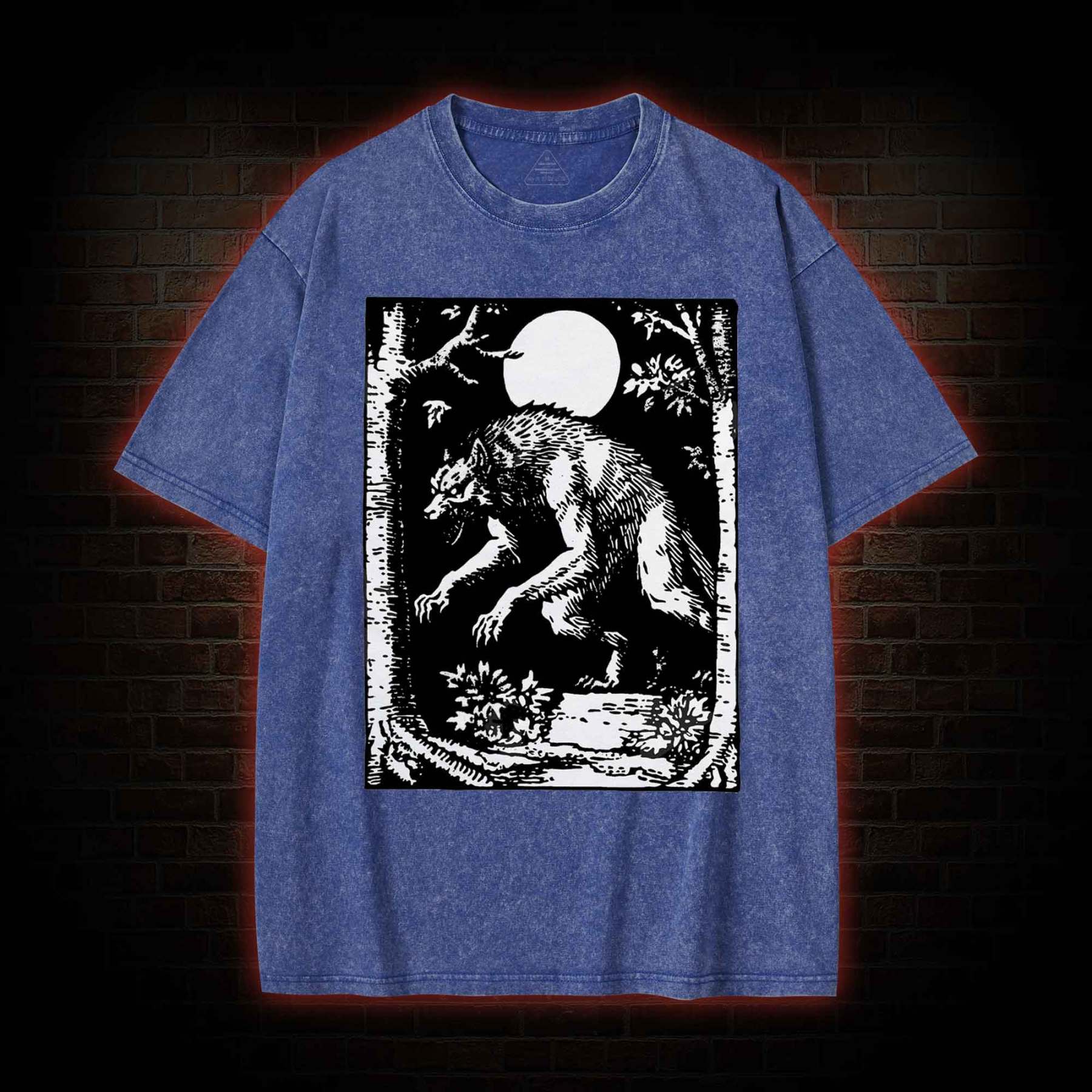 Werewolf Creepy Washed T-shirt