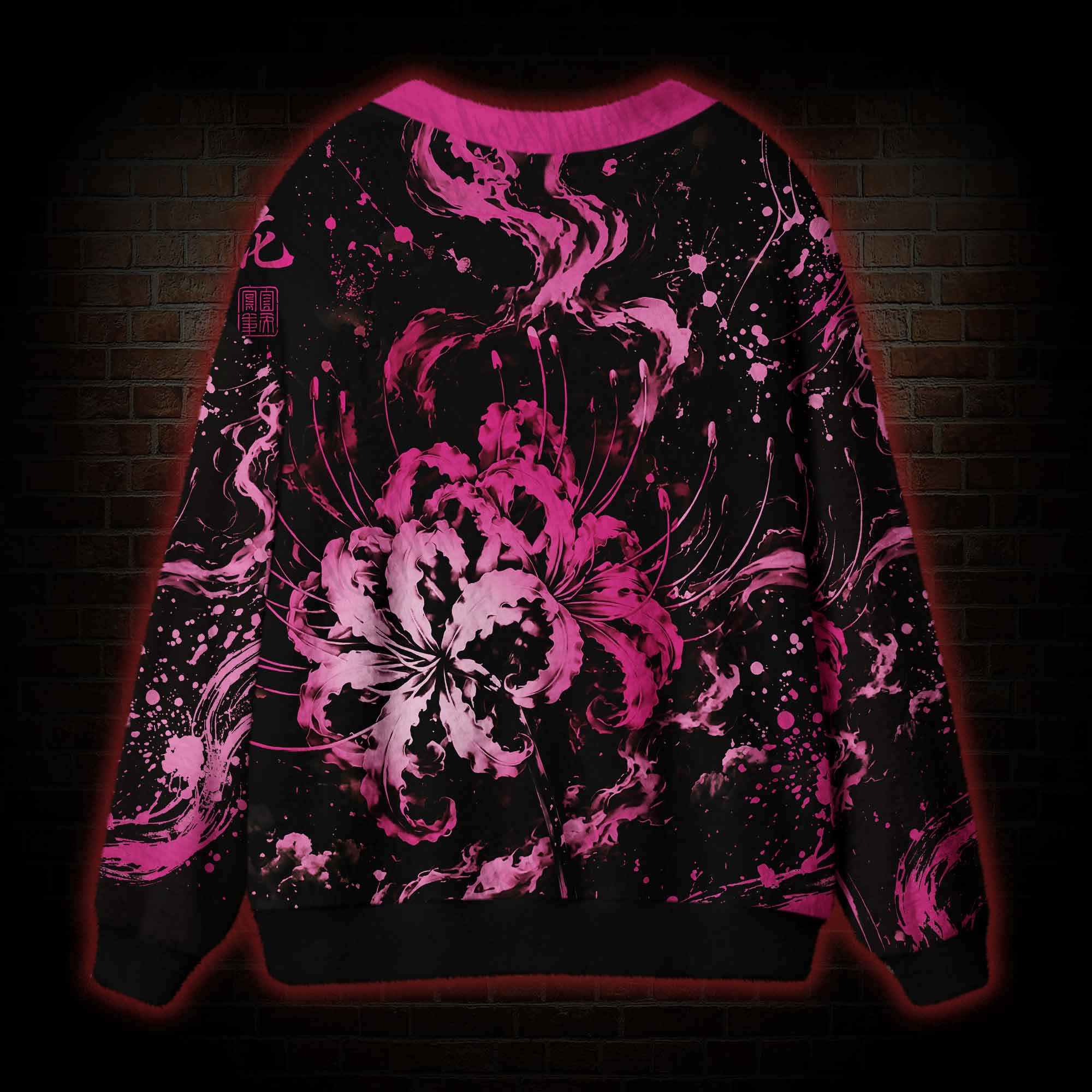 Crimson Spider Lily Cardigan Sweater