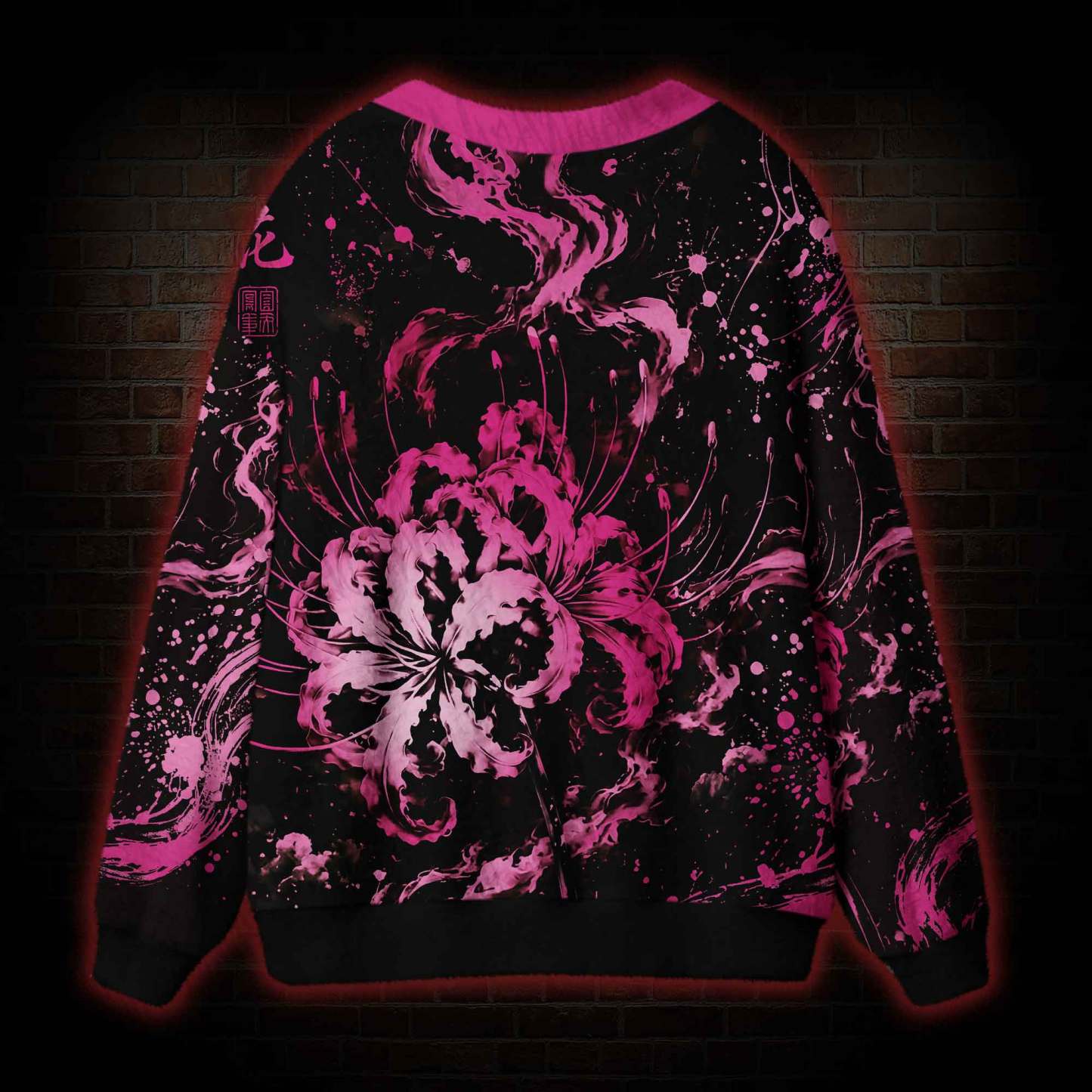 Crimson Spider Lily Cardigan Sweater