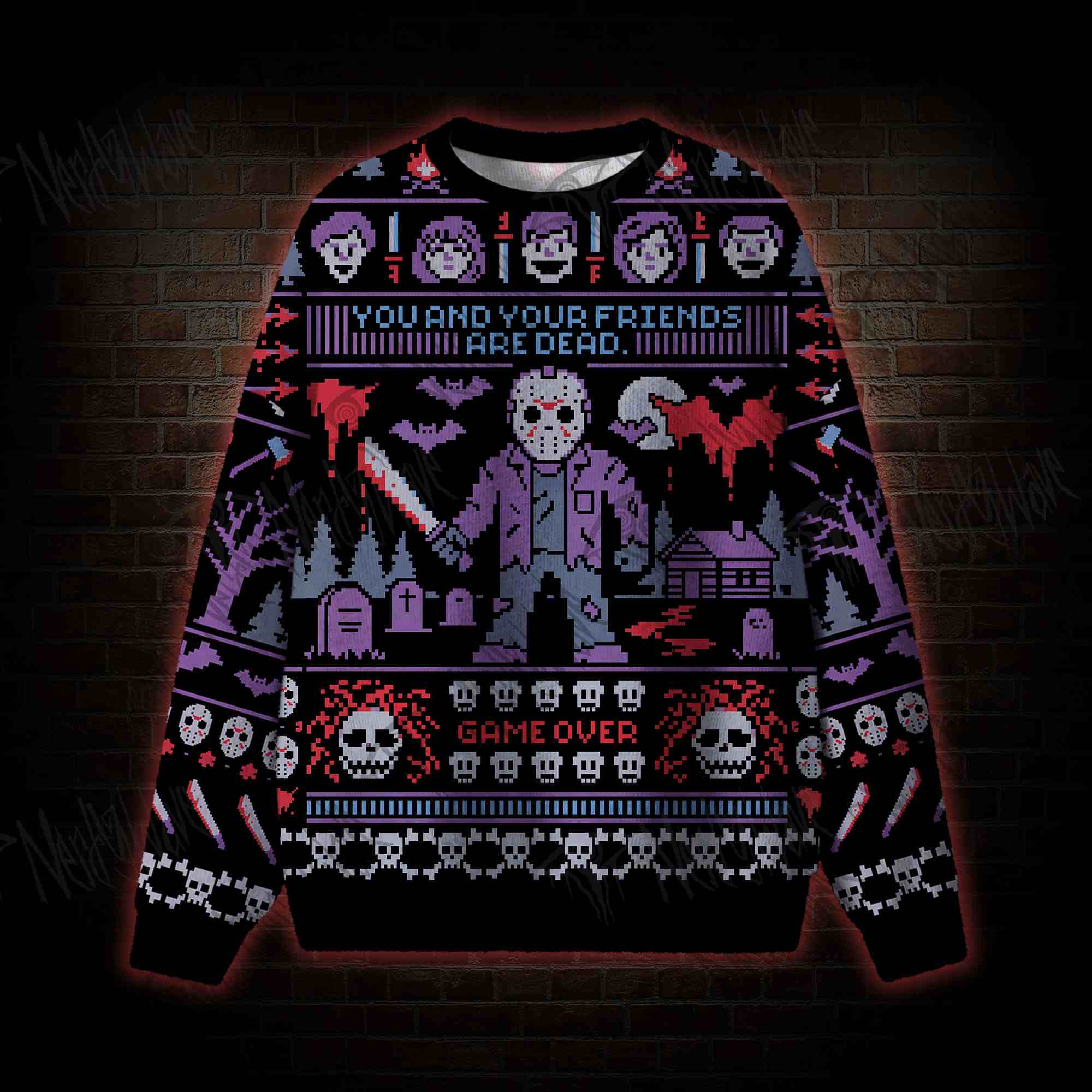 Game Over Graveyard Ugly Sweatshirts