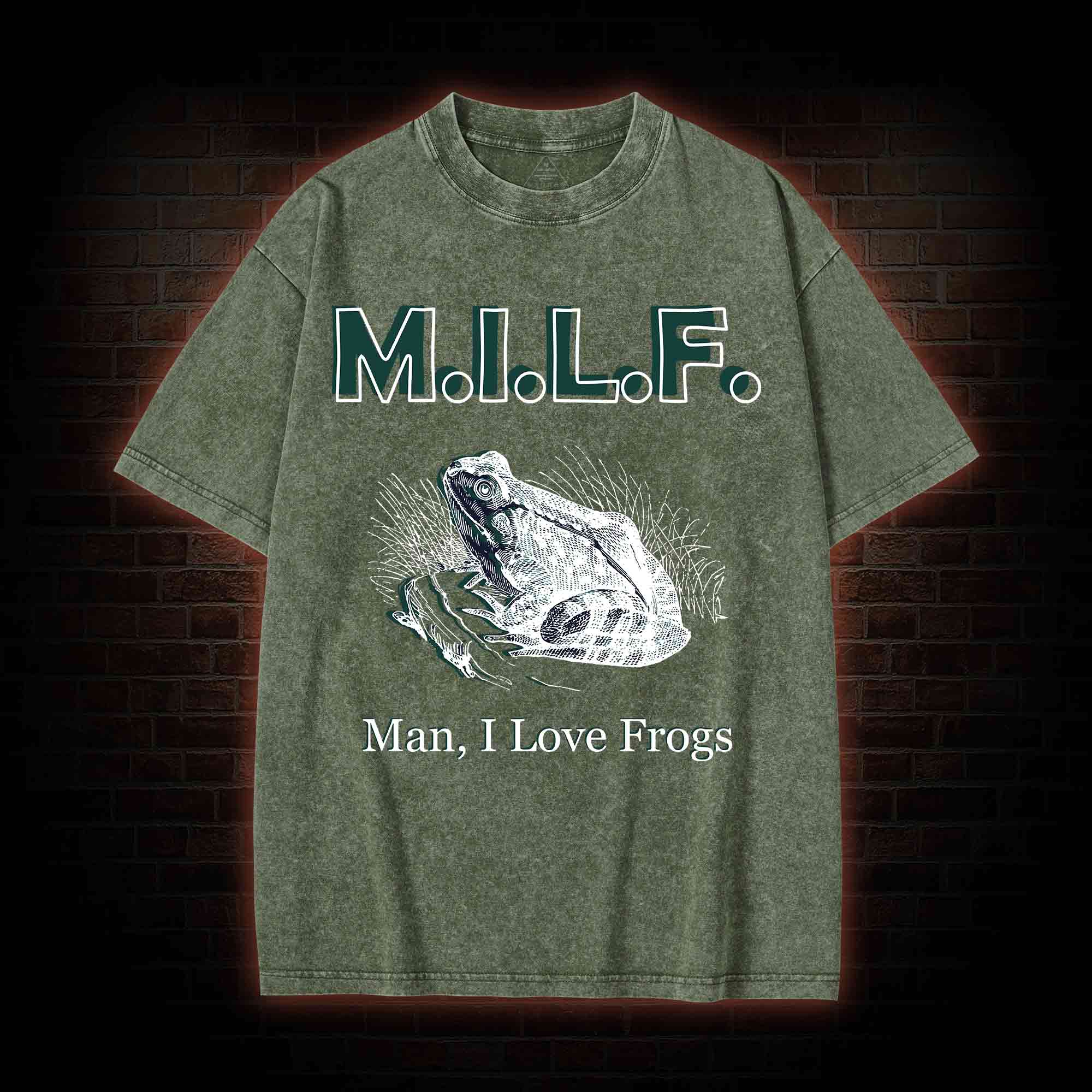M.I.L.F Man I Love Frogs Washed T-shirt