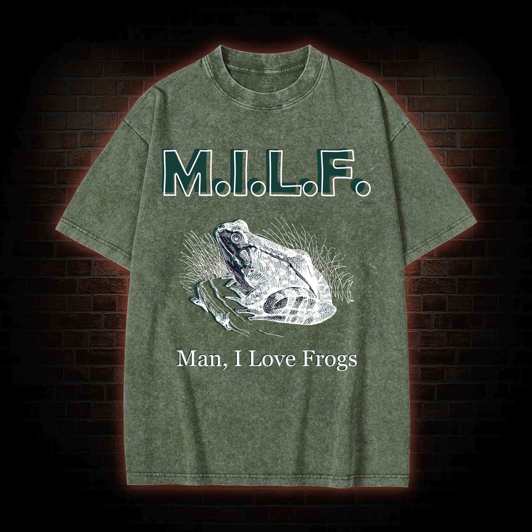 M.I.L.F Man I Love Frogs Washed T-shirt