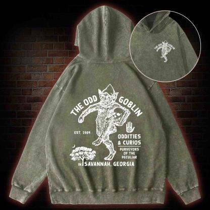 The Odd Goblin back print washed hoodie