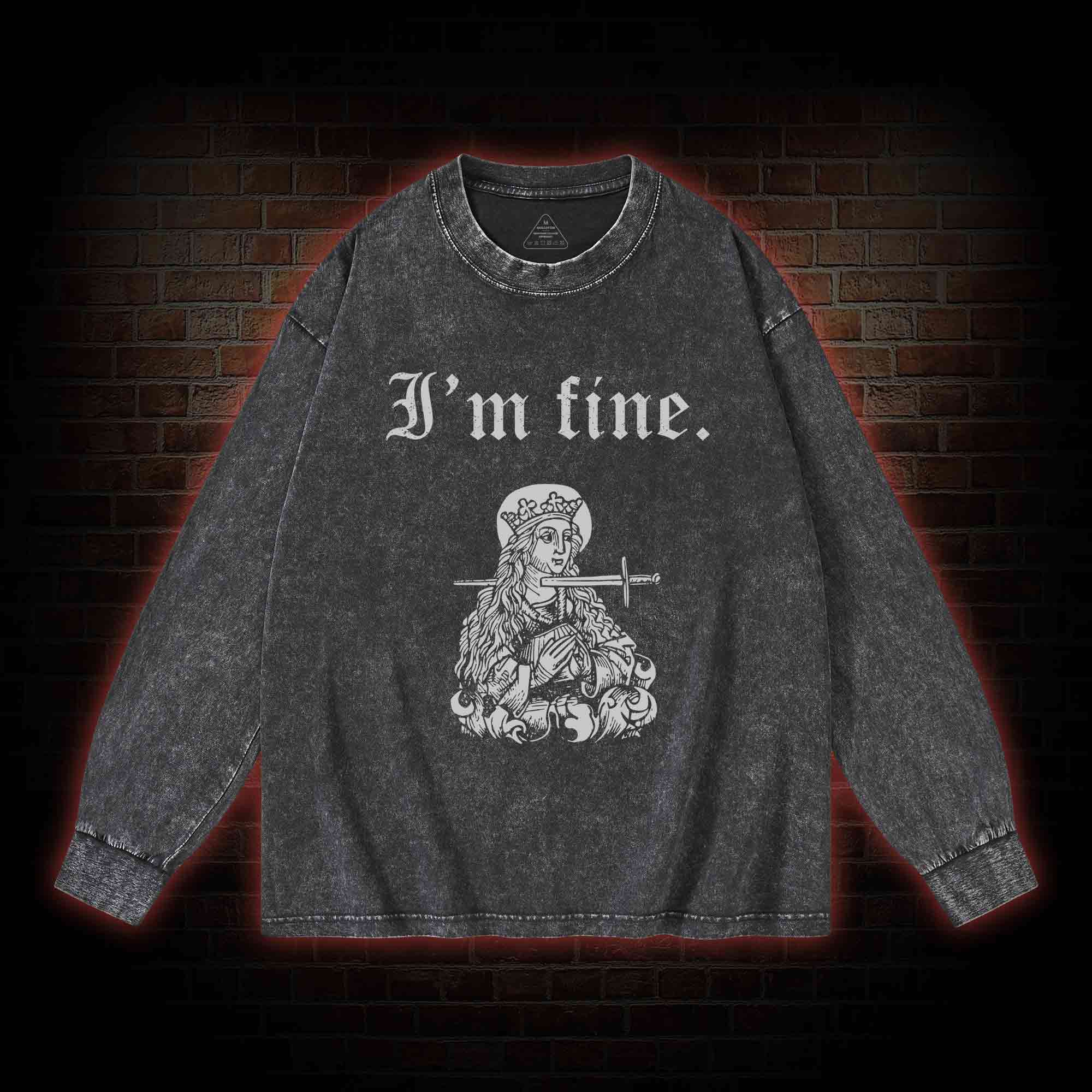 I'm Fine Washed Long-Sleeve T-shirt