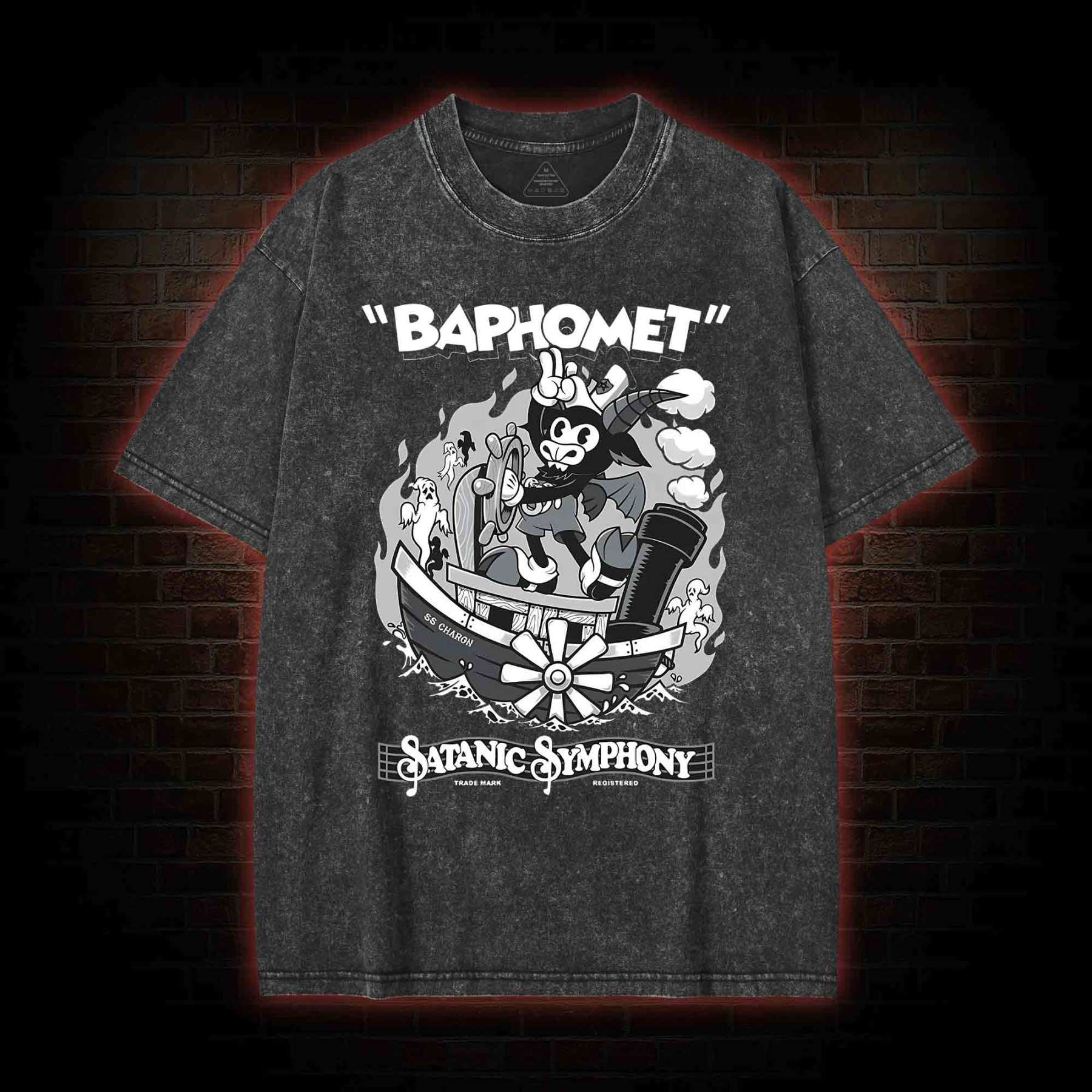 Satanic Symphony Baphomet Washed T-shirt