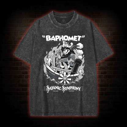 Satanic Symphony Baphomet Washed T-shirt