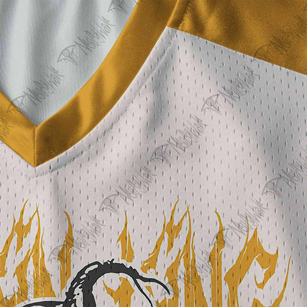 Pumpkin Man Horror V-Neck Long Sleeve Jersey