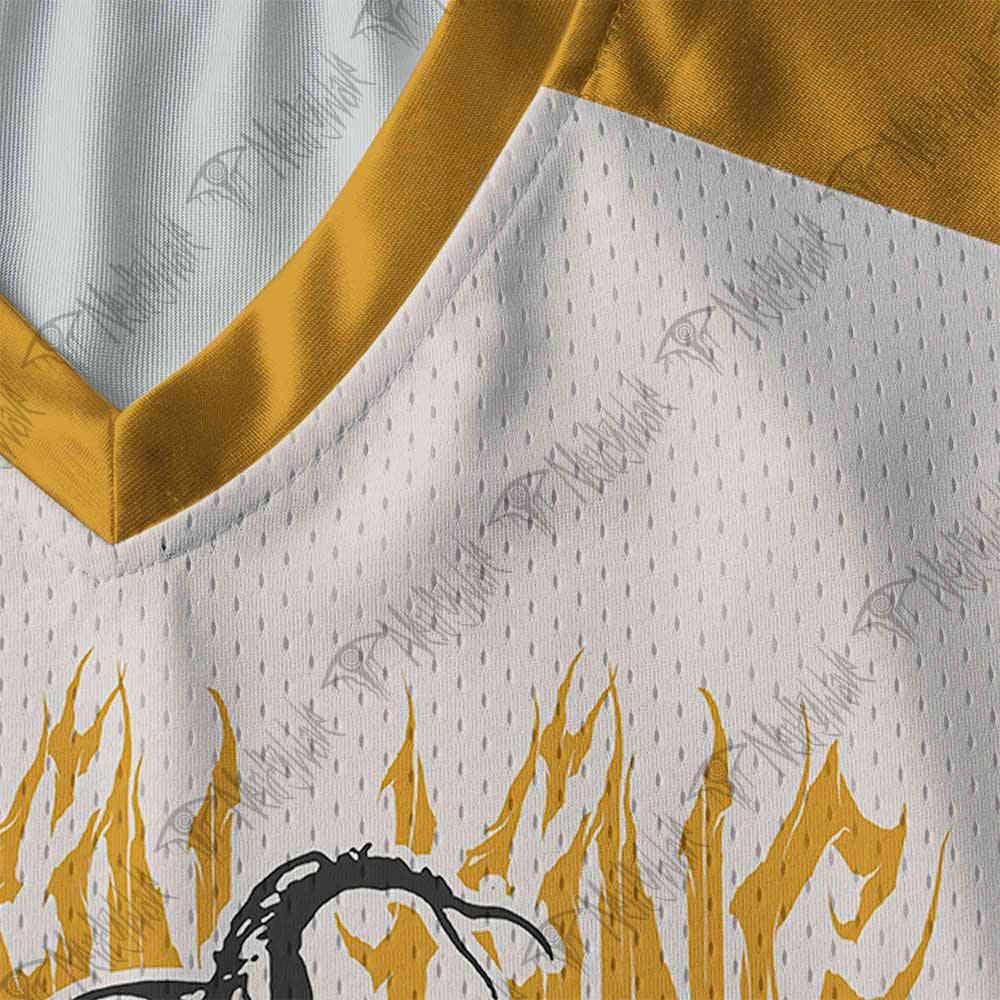 Pumpkin Man Horror V-Neck Long Sleeve Jersey