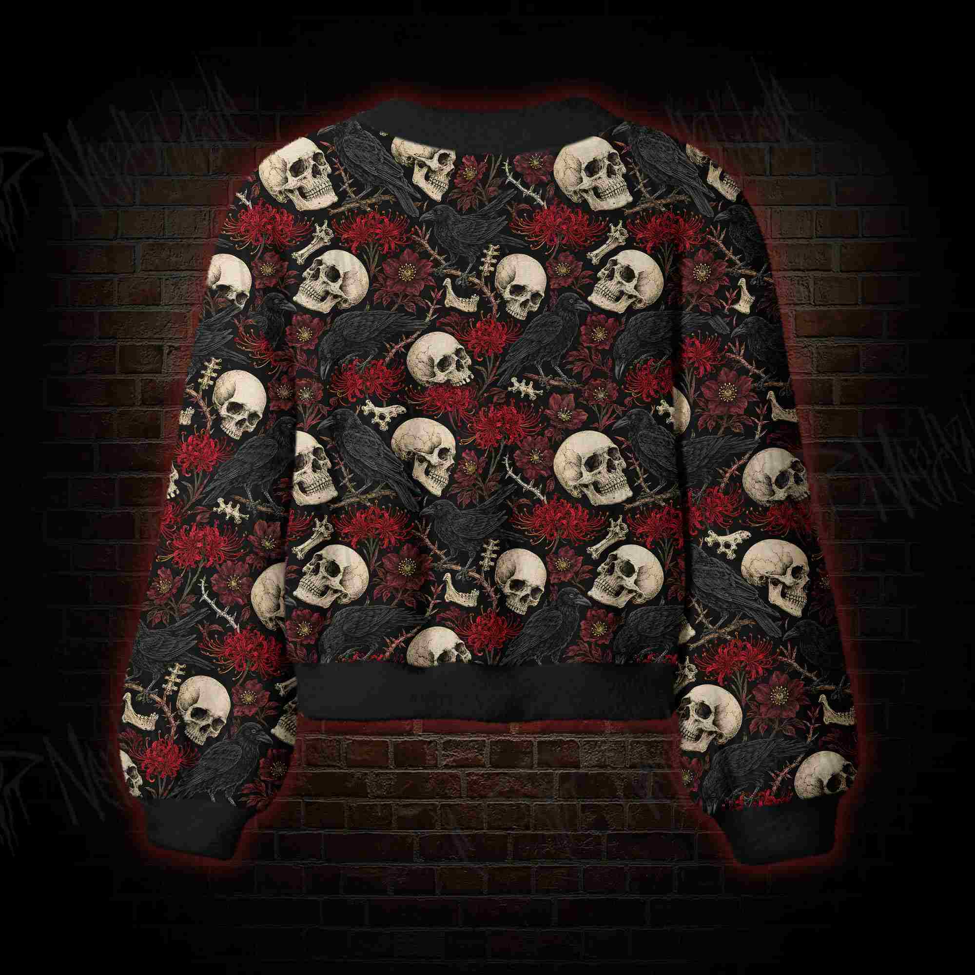 Raven Red Bloom Women's Cardigan Sweater
