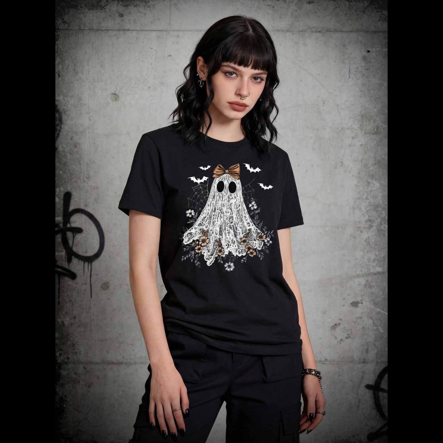 Floral Cute Ghost T-shirt