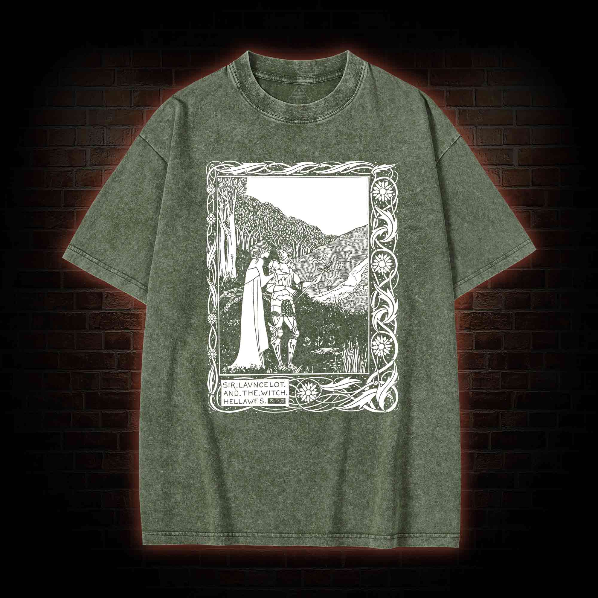 Sir Lancelot and the Witch Hellawes Washed T-shirt