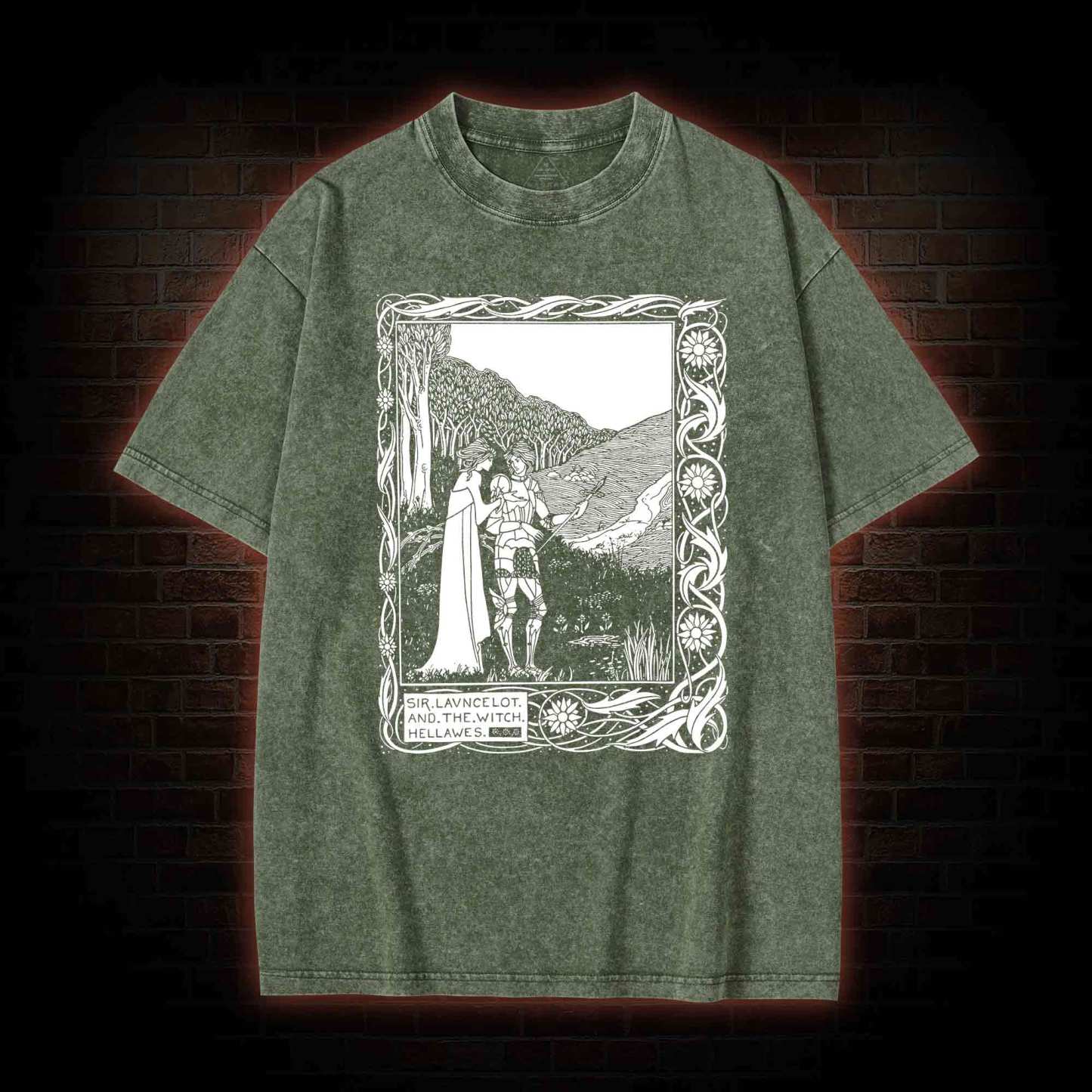 Sir Lancelot and the Witch Hellawes Washed T-shirt