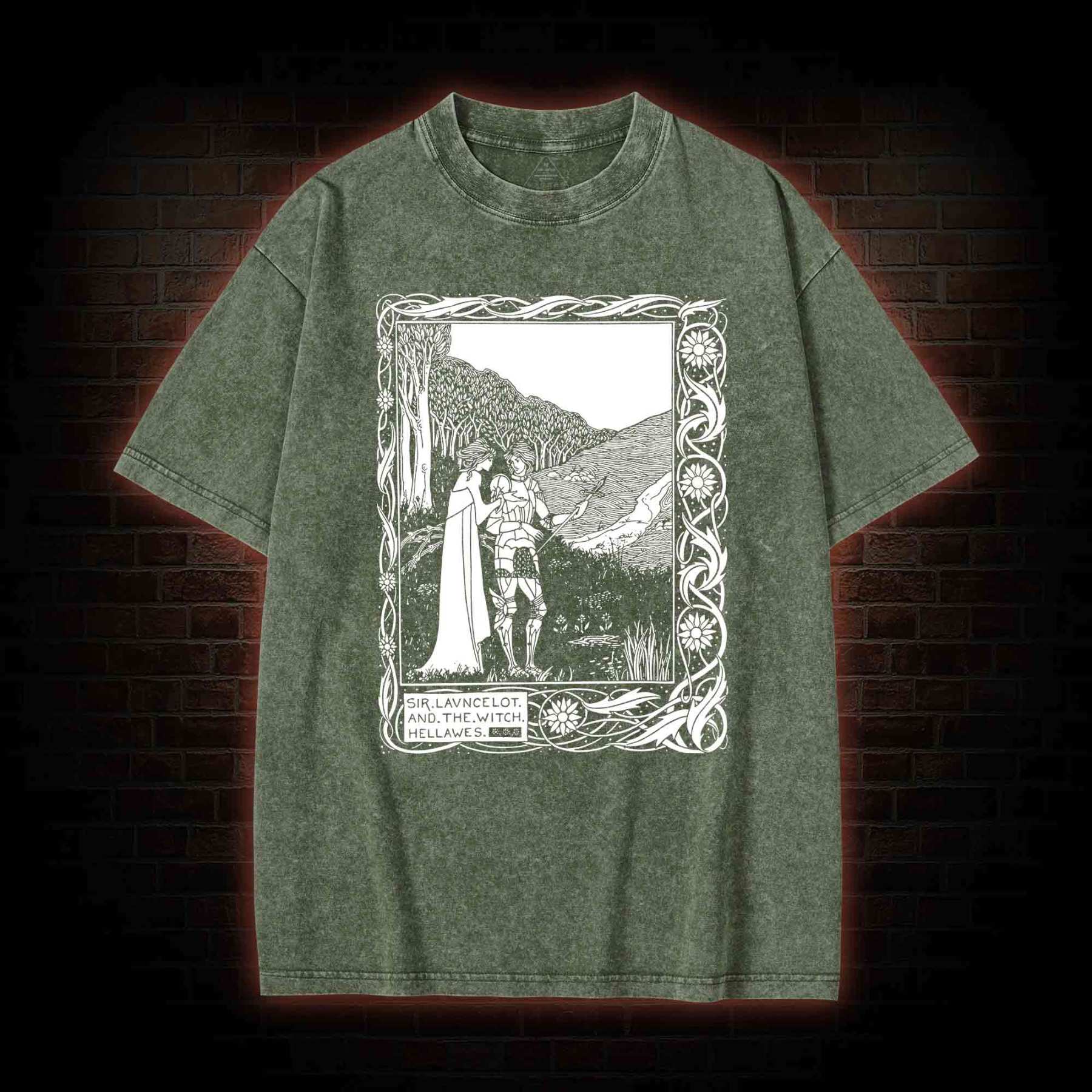 Sir Lancelot and the Witch Hellawes Washed T-shirt