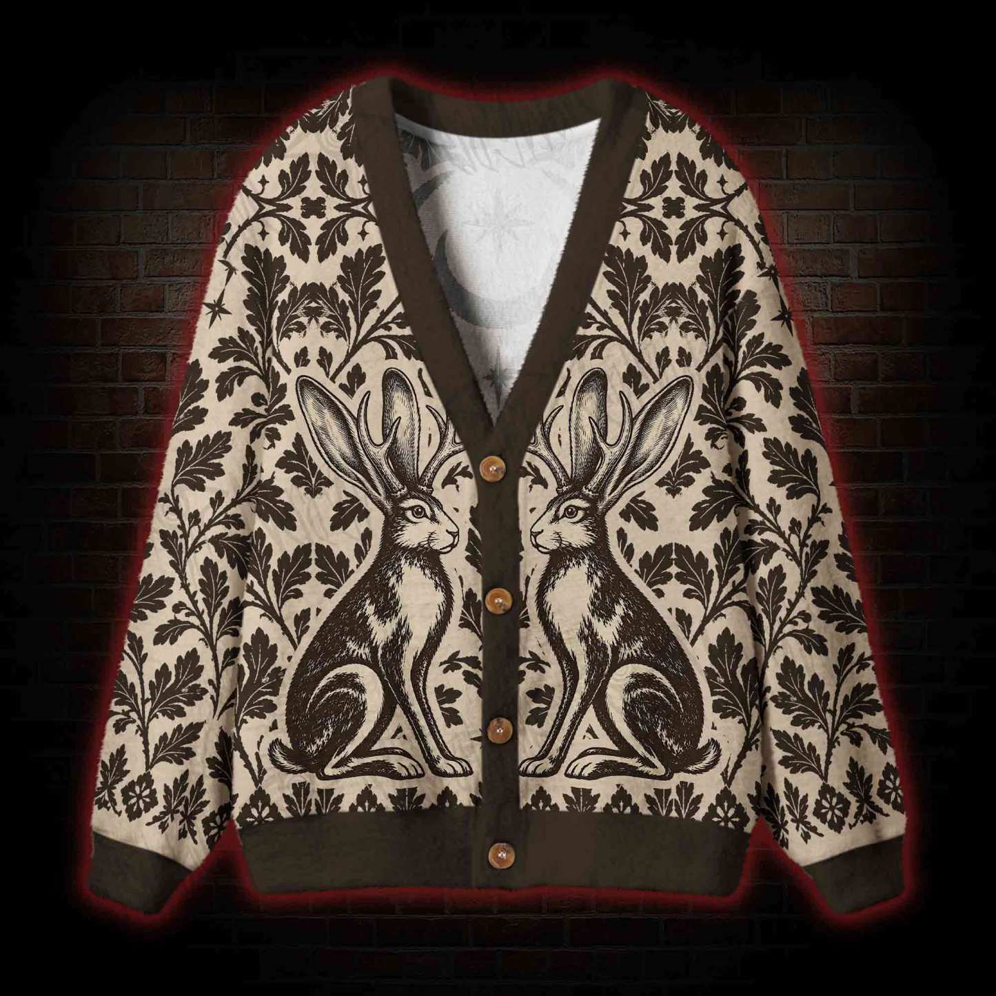 Crescent Moon Jackalope Cardigan Sweater