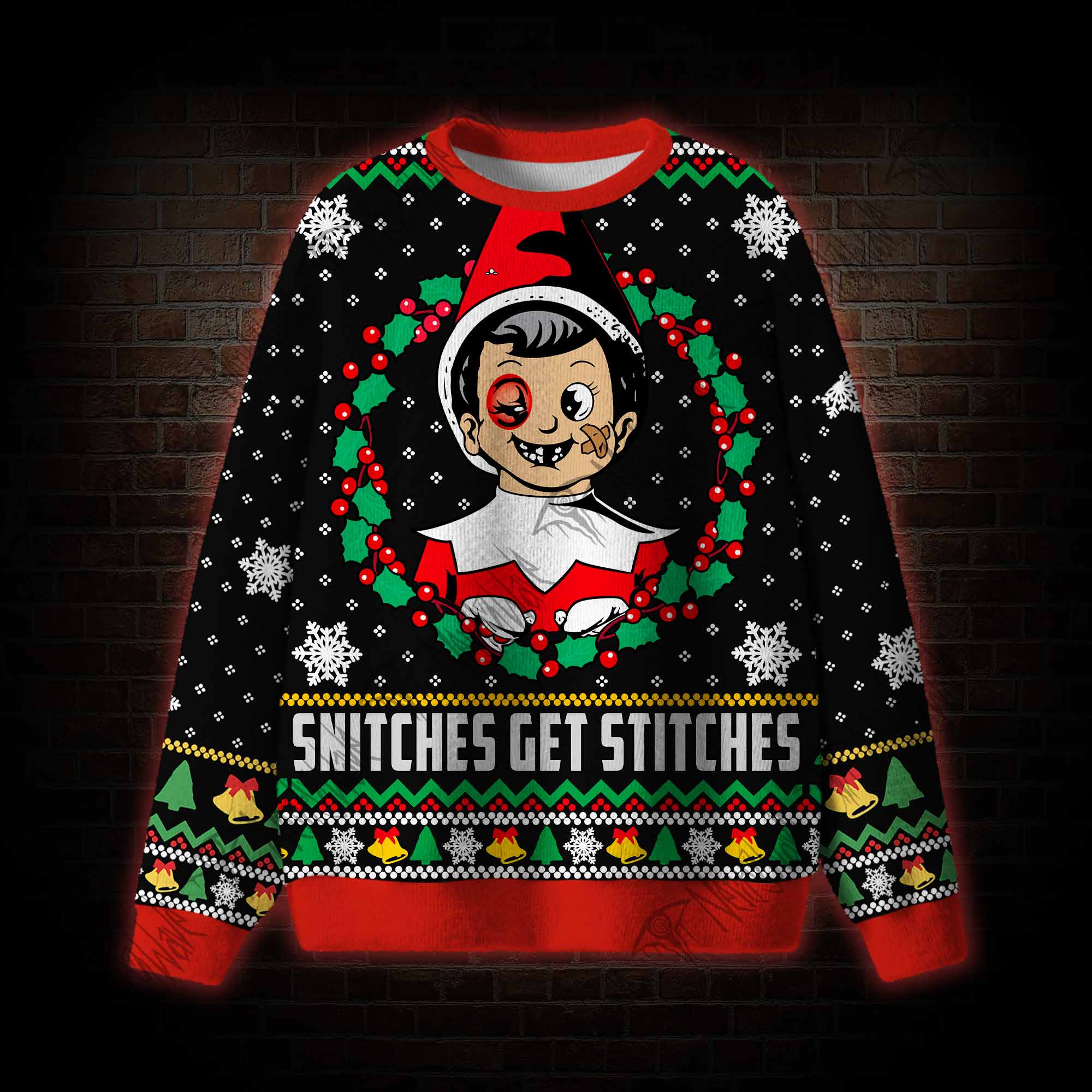 Snitches Get Stitches Vintage Ugly Sweatshirt
