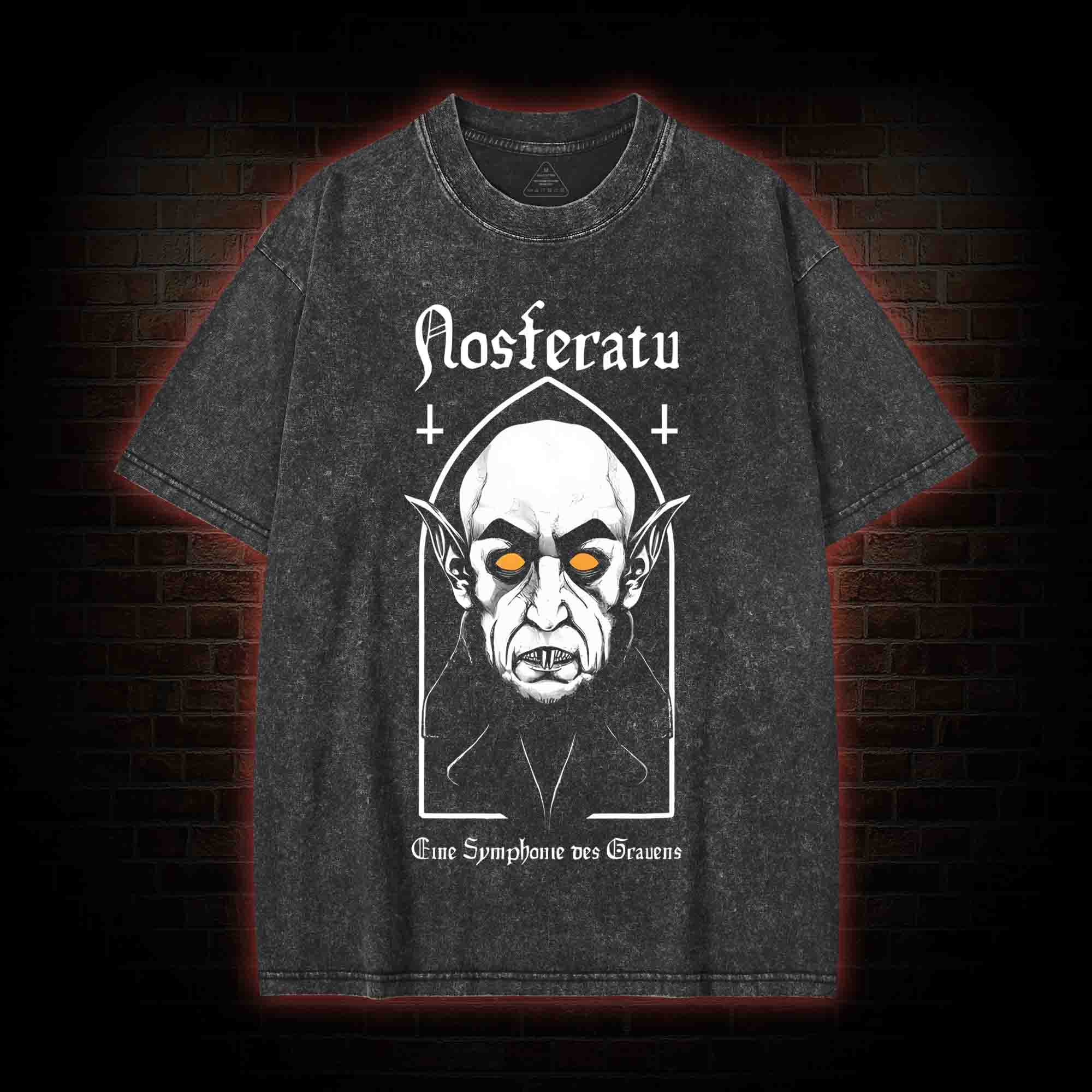 Nosferatu Symphonie Vampire Dracula Washed T-shirt