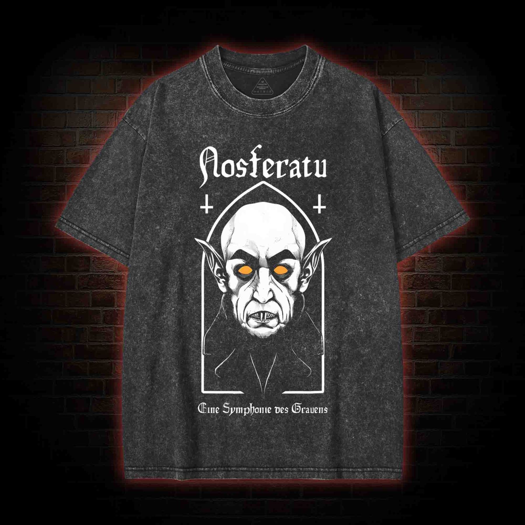 Nosferatu Symphonie Vampire Dracula Washed T-shirt