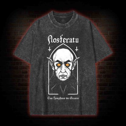 Nosferatu Symphonie Vampire Dracula Washed T-shirt